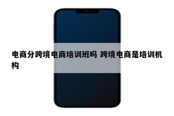 电商分跨境电商培训班吗 跨境电商是培训机构