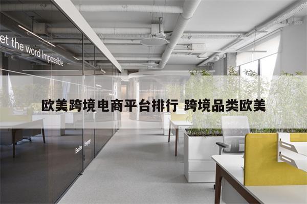 欧美跨境电商平台排行 跨境品类欧美