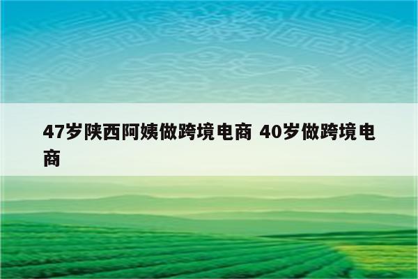 47岁陕西阿姨做跨境电商 40岁做跨境电商