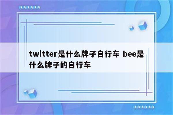 twitter是什么牌子自行车 bee是什么牌子的自行车