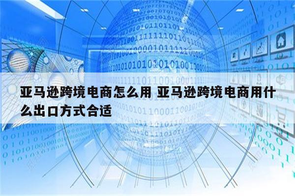 亚马逊跨境电商怎么用 亚马逊跨境电商用什么出口方式合适