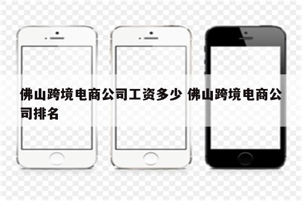 佛山跨境电商公司工资多少 佛山跨境电商公司排名