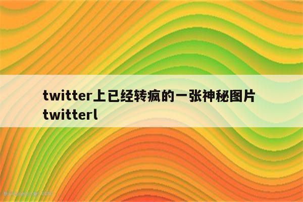 twitter上已经转疯的一张神秘图片 twitterl