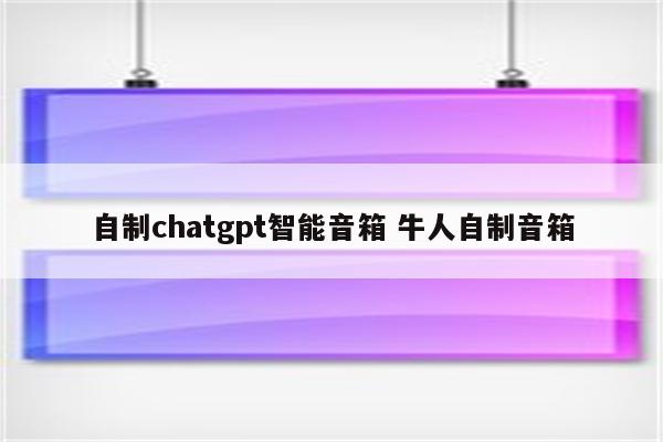 自制chatgpt智能音箱 牛人自制音箱
