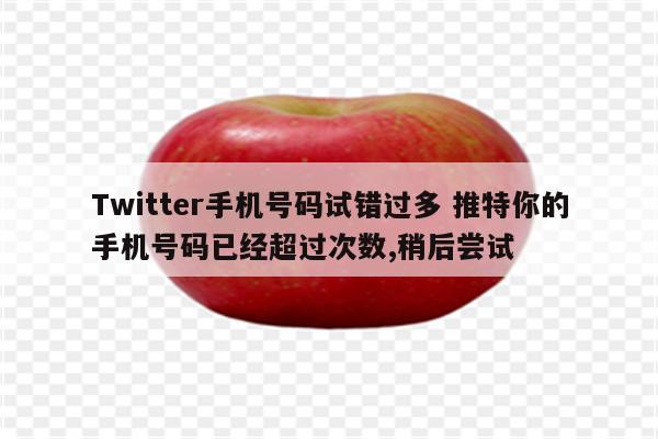 Twitter手机号码试错过多 推特你的手机号码已经超过次数,稍后尝试