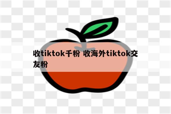 收tiktok千粉 收海外tiktok交友粉