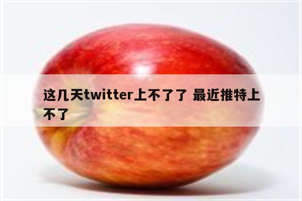 这几天twitter上不了了 最近推特上不了