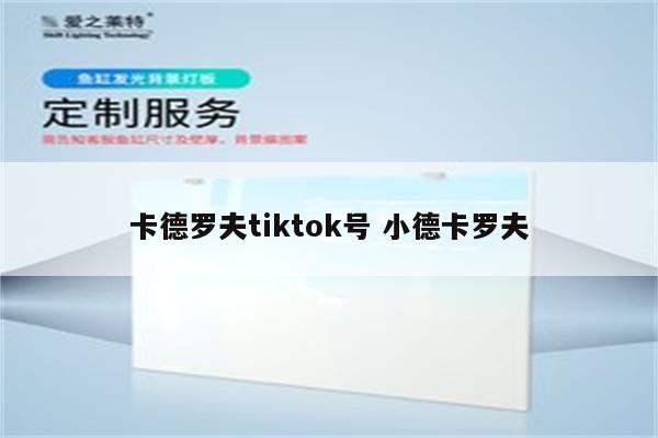 卡德罗夫tiktok号 小德卡罗夫