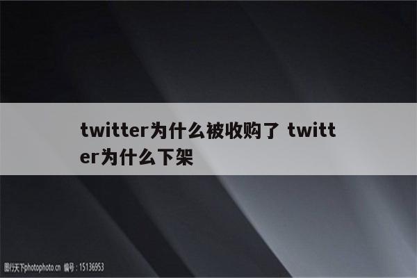 twitter为什么被收购了 twitter为什么下架