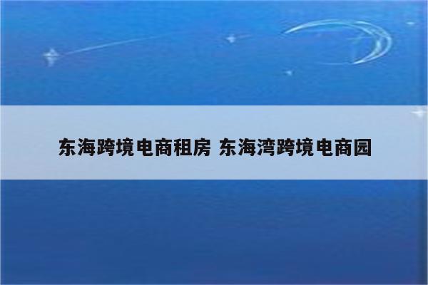 东海跨境电商租房 东海湾跨境电商园