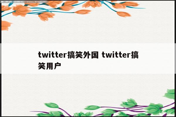 twitter搞笑外国 twitter搞笑用户