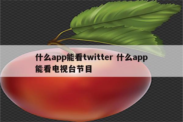 什么app能看twitter 什么app能看电视台节目