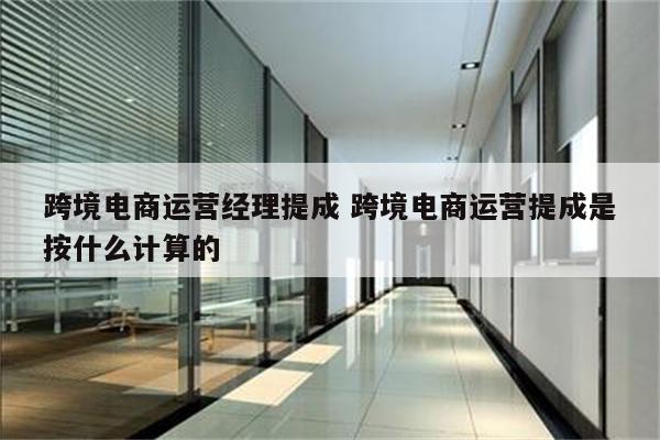跨境电商运营经理提成 跨境电商运营提成是按什么计算的