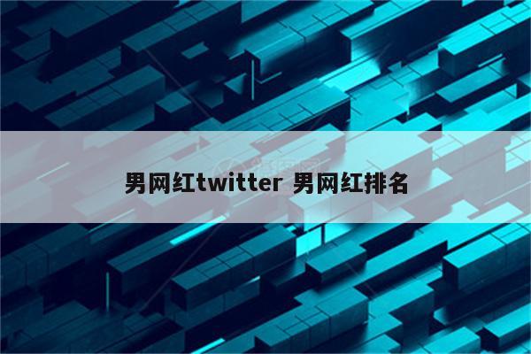 男网红twitter 男网红排名