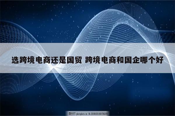 选跨境电商还是国贸 跨境电商和国企哪个好
