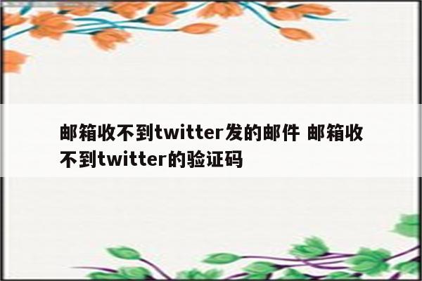 邮箱收不到twitter发的邮件 邮箱收不到twitter的验证码