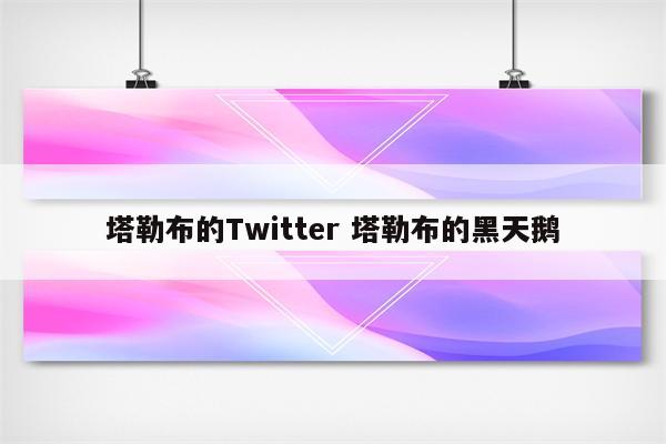 塔勒布的Twitter 塔勒布的黑天鹅