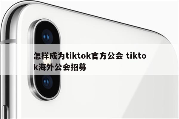 怎样成为tiktok官方公会 tiktok海外公会招募