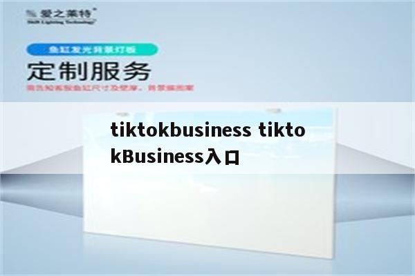 tiktokbusiness tiktokBusiness入口