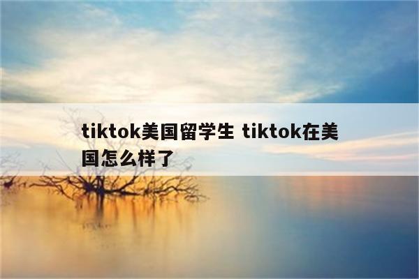 tiktok美国留学生 tiktok在美国怎么样了