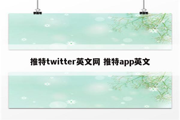推特twitter英文网 推特app英文