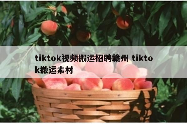 tiktok视频搬运招聘赣州 tiktok搬运素材