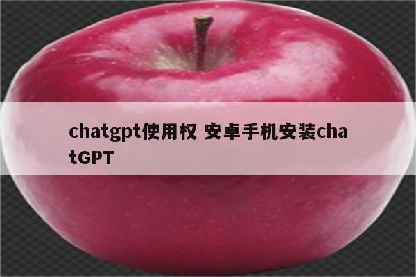chatgpt使用权 安卓手机安装chatGPT