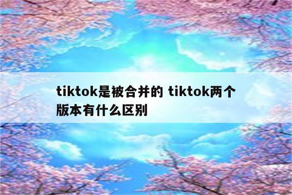tiktok是被合并的 tiktok两个版本有什么区别