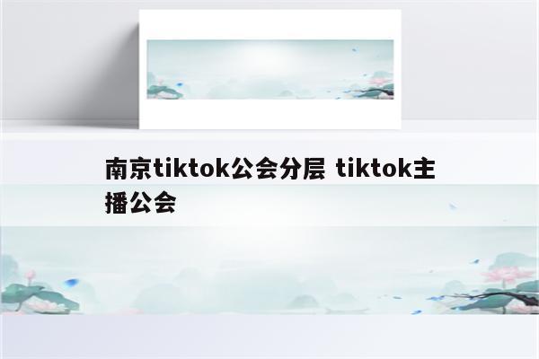 南京tiktok公会分层 tiktok主播公会