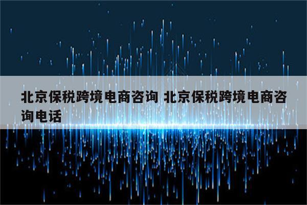 北京保税跨境电商咨询 北京保税跨境电商咨询电话