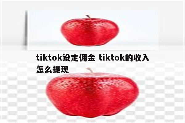 tiktok设定佣金 tiktok的收入怎么提现