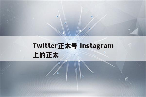 Twitter正太号 instagram上的正太