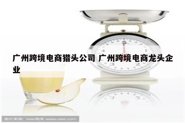 广州跨境电商猎头公司 广州跨境电商龙头企业