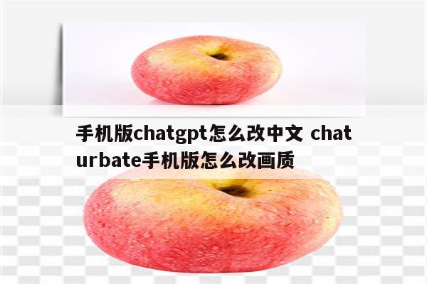 手机版chatgpt怎么改中文 chaturbate手机版怎么改画质
