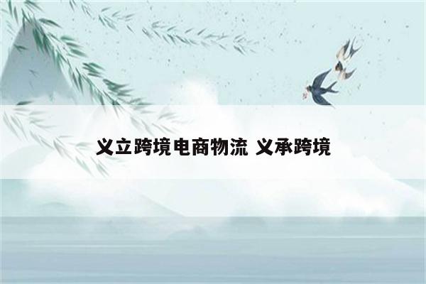义立跨境电商物流 义承跨境