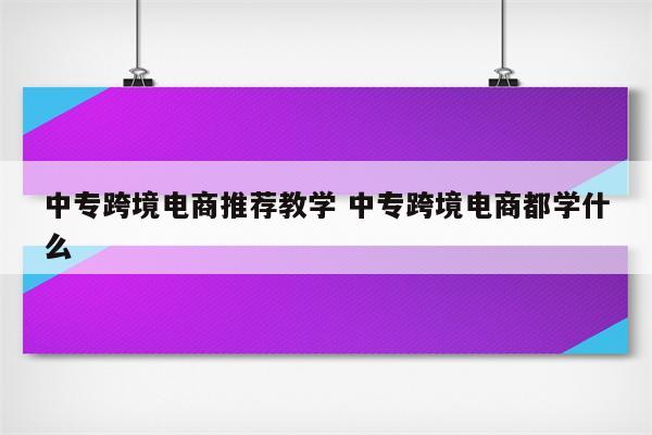 中专跨境电商推荐教学 中专跨境电商都学什么