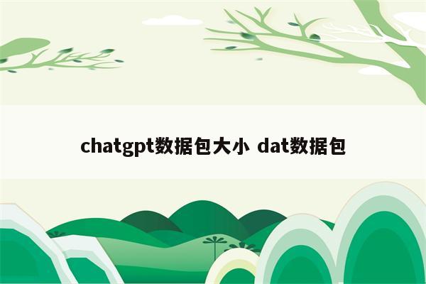 chatgpt数据包大小 dat数据包