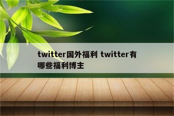 twitter国外福利 twitter有哪些福利博主