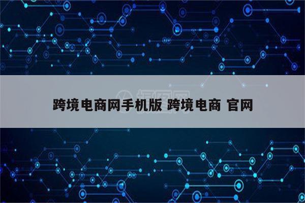 跨境电商网手机版 跨境电商 官网