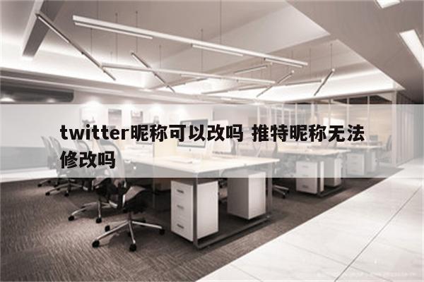 twitter昵称可以改吗 推特昵称无法修改吗