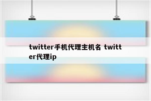 twitter手机代理主机名 twitter代理ip