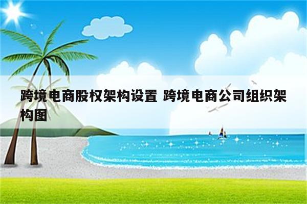 跨境电商股权架构设置 跨境电商公司组织架构图