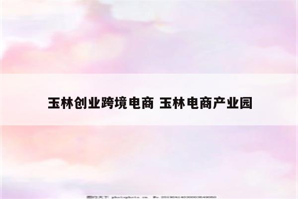 玉林创业跨境电商 玉林电商产业园