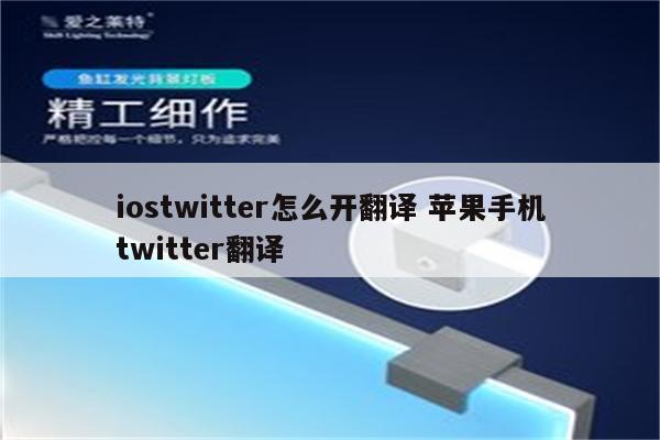 iostwitter怎么开翻译 苹果手机twitter翻译