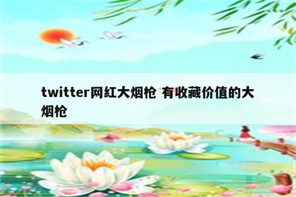 twitter网红大烟枪 有收藏价值的大烟枪