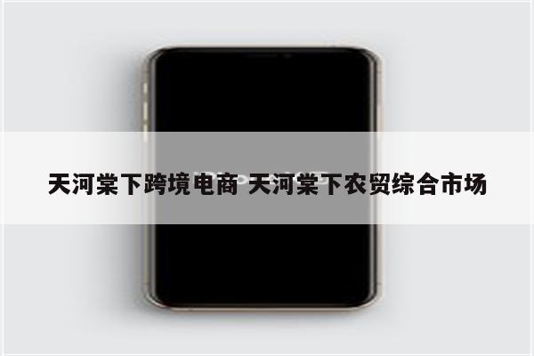 天河棠下跨境电商 天河棠下农贸综合市场