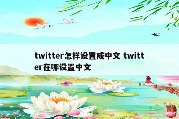 twitter怎样设置成中文 twitter在哪设置中文