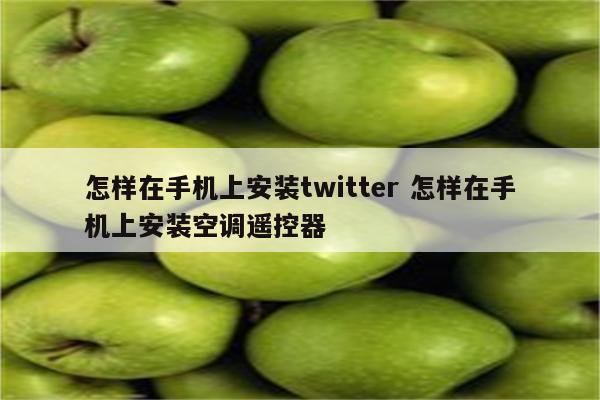 怎样在手机上安装twitter 怎样在手机上安装空调遥控器