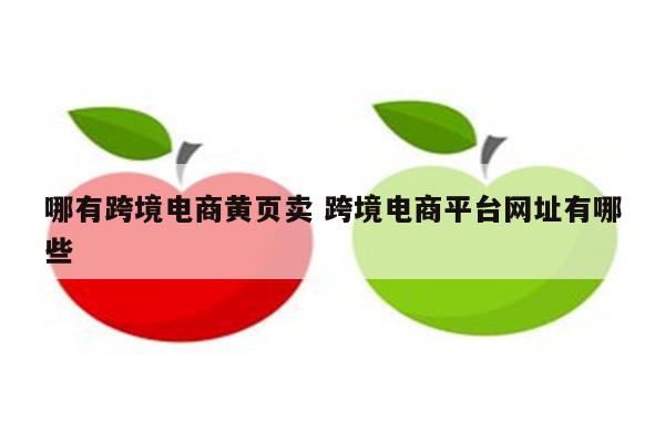 哪有跨境电商黄页卖 跨境电商平台网址有哪些