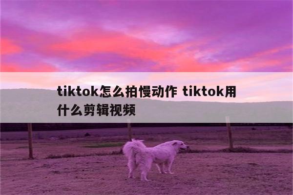 tiktok怎么拍慢动作 tiktok用什么剪辑视频